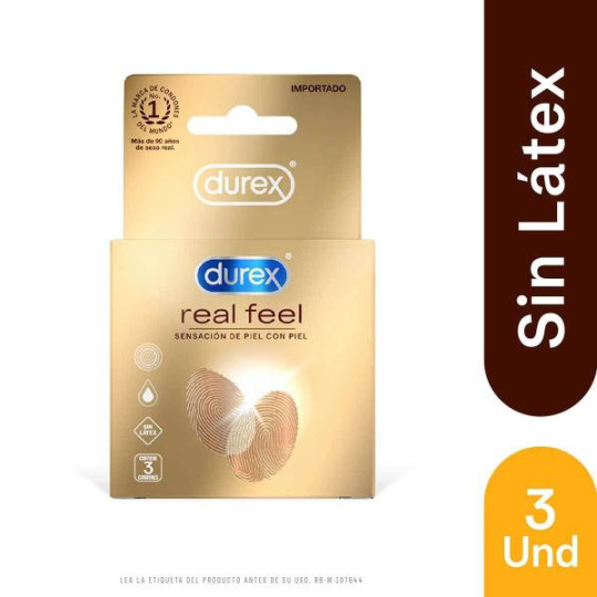 CONDONES DUREX REAL FEEL 3 UDS 