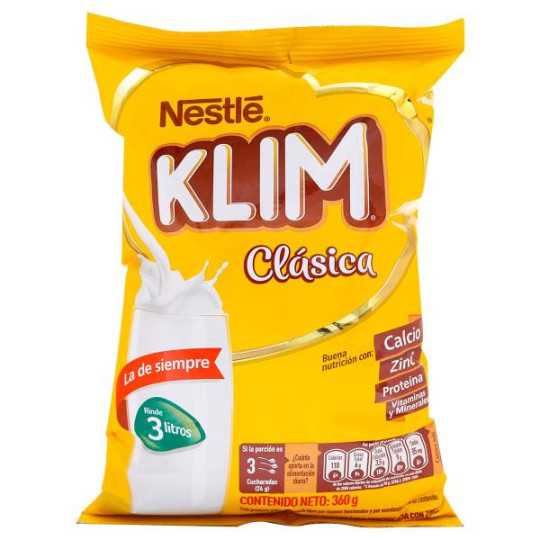 KLIM FORTIFICADA INST.360 GR BOLSA LECHES EN POLVO