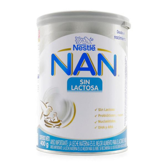 NAN SIN LACTOSA 400 GR LECHES EN POLVO