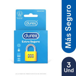 PRESERVAT.DUREX EXTRA SEGURO 3 UDS PRESERVATIVOS