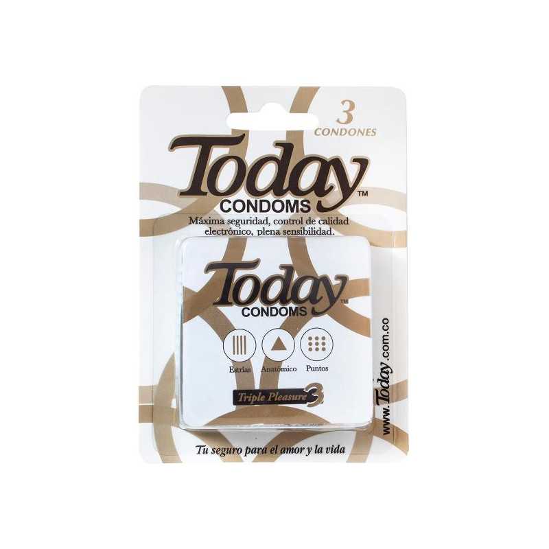 PRESERVAT.TODAY TRIPLE PLEASURE 3 UDS PRESERVATIVOS