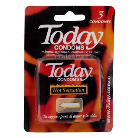 PRESERVAT.TODAY HOT SENSATION 3 UDS PRESERVATIVOS