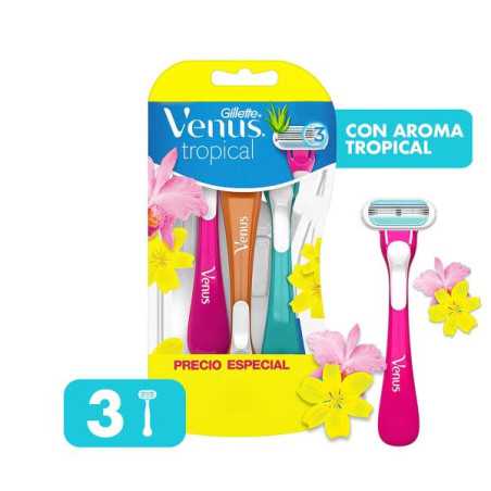 MAQ.DESECHABLE VENUS TROPICAL 3 UNS MAQUINAS