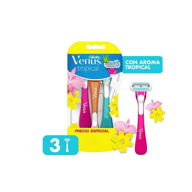 MAQ.DESECHABLE VENUS TROPICAL 3 UNS MAQUINAS