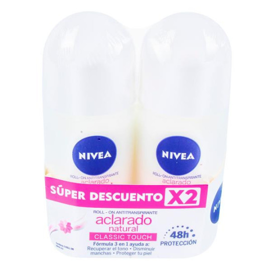 2 DTE NIVEA ROL.ACLA.NAT.50 ML M SUP.DTO 