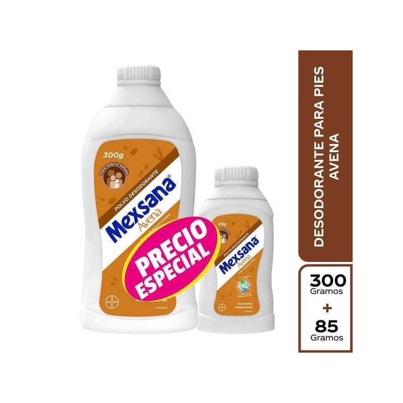 TALCO MEXSANA AVENA 300GR TAL.85 GR P.E. TALCOS