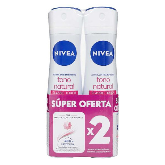 2 DTE NIVEA SPR TONO NATURAL CLAS.TOUCH 150 ML M