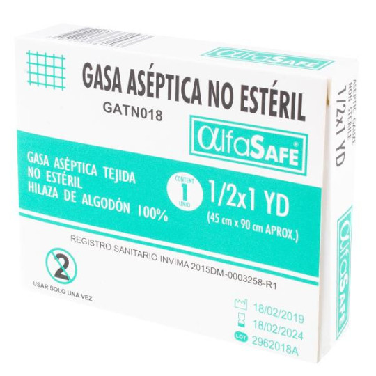 GASA ALFA ASEPTICA 1/2X1 GASAS