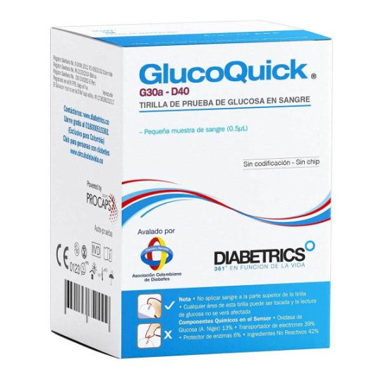 TIRAS REACTIVAS GLUCOQUICK 50 UDS (PB) GLUCOMETRIA