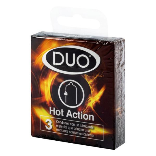 PRESERVAT.DUO HOT ACTION 3 UDS PRESERVATIVOS