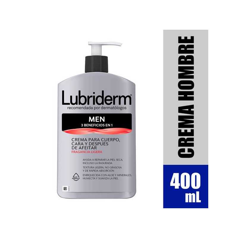 LUBRIDERM MEN 3-1 CON FRAGANCIA 400 ML LOCIONES 