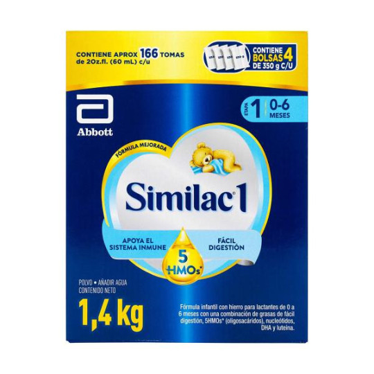 SIMILAC 1 5HMOS CAJA 1400GRS (4BOL 350G) LECHES EN POLVO