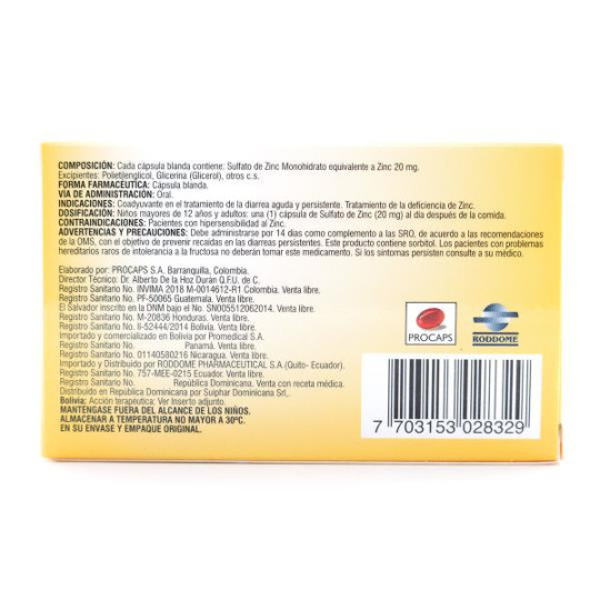 FORTZINK 20 MG 20 CBG ZINC