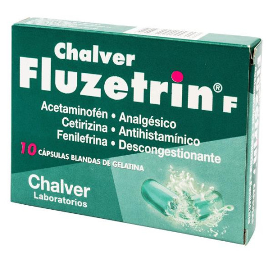 FLUZETRIN F 500 MG 10 CAPSULAS CBG ACETAMINOFEN-CETIRIZINA
