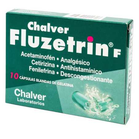 FLUZETRIN F 500 MG 10 CAPSULAS CBG ACETAMINOFEN-CETIRIZINA