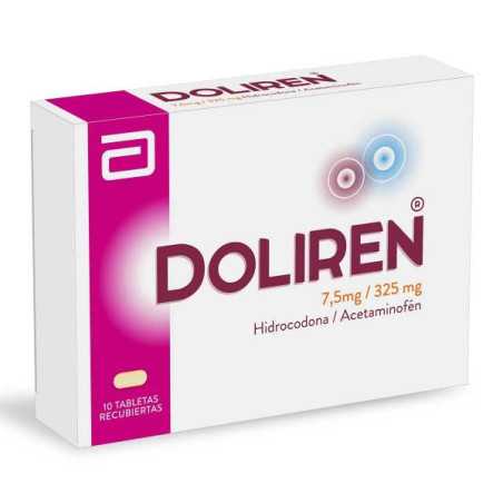 DOLIREN 7.5MG/325MG 10 TAB HIDROCODONA BITARTARO-ACETANINOFE