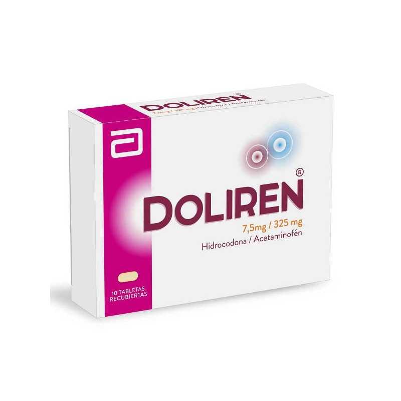 DOLIREN 7.5MG/325MG 10 TAB HIDROCODONA BITARTARO-ACETANINOFE