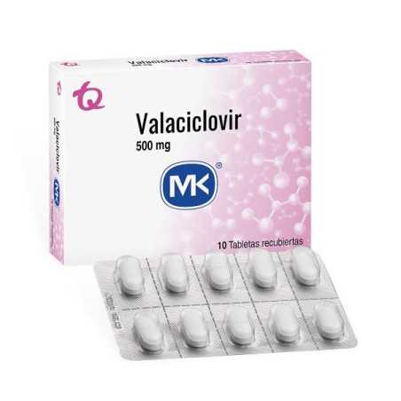 VALACICLOVIR 500 MG 10 TABLETAS MK VALACICLOVIR