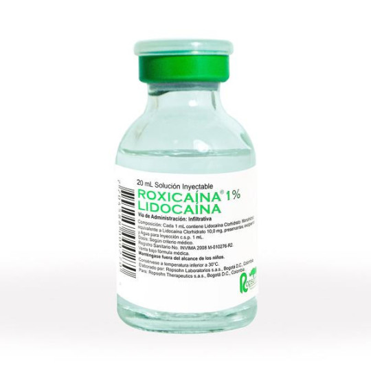 ROXICAINA 1% SIMPLE 20 ML LIDOCAINA