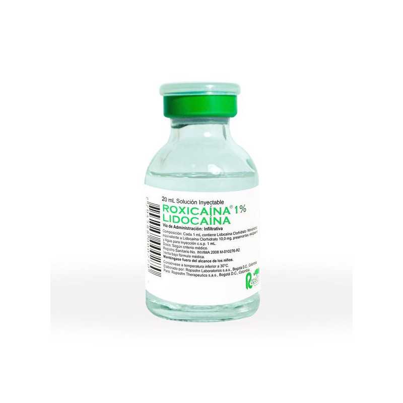ROXICAINA 1% SIMPLE 20 ML LIDOCAINA