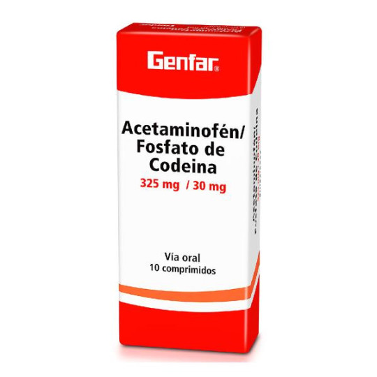 ACETAMINOFEN CODEINA 325/30MG 10 TBS GF ACETAMINOFEN CODEINA