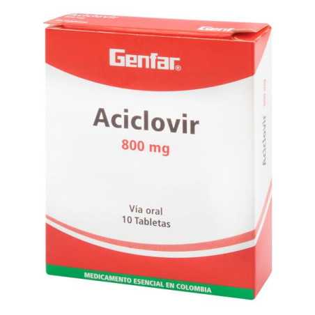ACICLOVIR 800 MG 10 TABLETAS GF ACICLOVIR