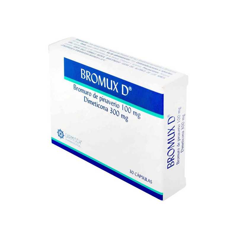 BROMUX D 100 MG 30 CAPSULAS SIMETICONA-BROMURO DE PINAVERIO