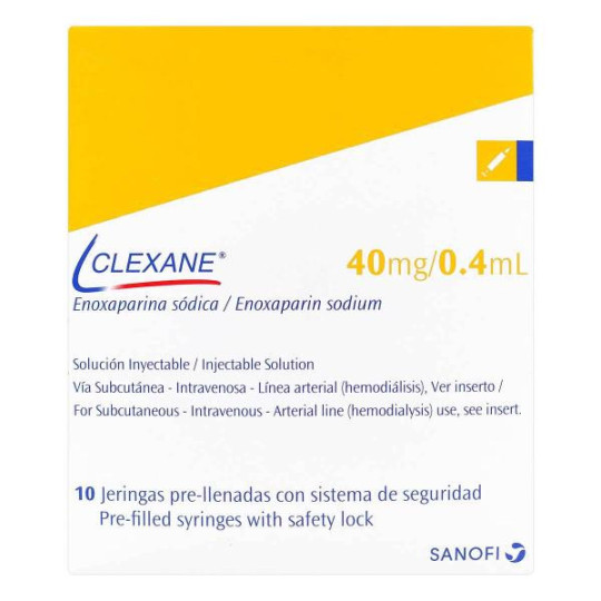 CLEXANE 40M/0.4ML JER/PRELL 10 UNID ENOXAPARINA SODICA