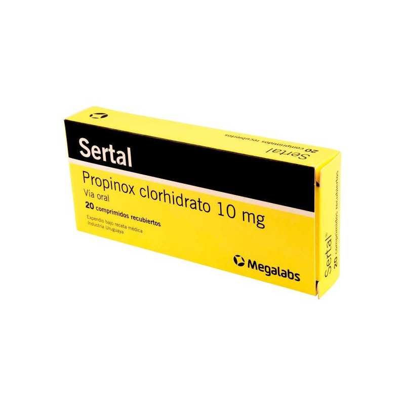 SERTAL 10 MG 20 GRAGEAS PROPINOX Y CLONIXINATO DE LISINA SERTAL 10 MG 20 GRAGEAS PROPINOX Y CLONIXINATO DE LISINA