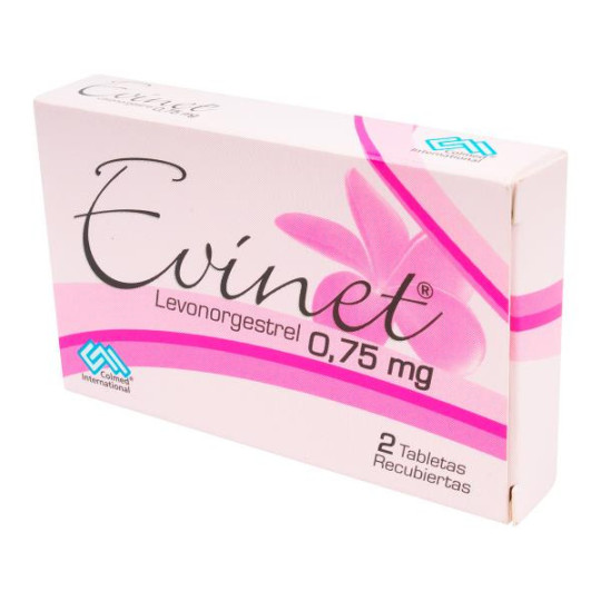 EVINET 0.75 MG 2 TABLETAS LEVONORGESTREL