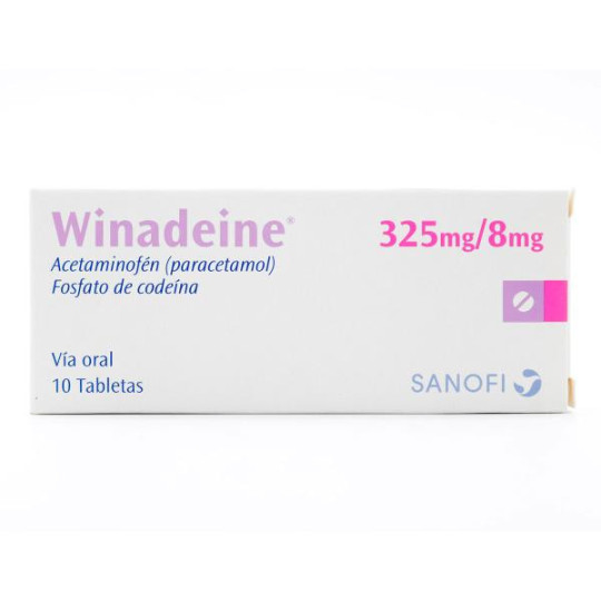 WINADEINE 325/8 MG 10 TABLETAS ACETAMINOFEN CODEINA