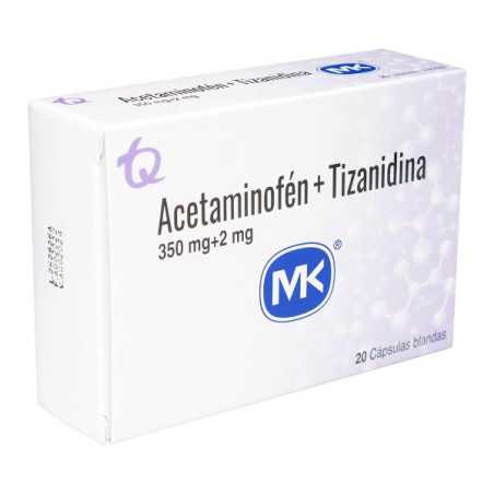 ACETAMINOFEN/TIZANIDINA 350 MG/2 MG 20 CAPS MK