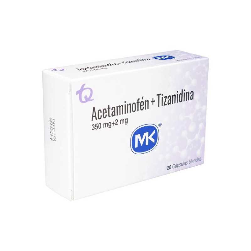 ACETAMINOFEN/TIZANIDINA 350 MG/2 MG 20 CAPS MK