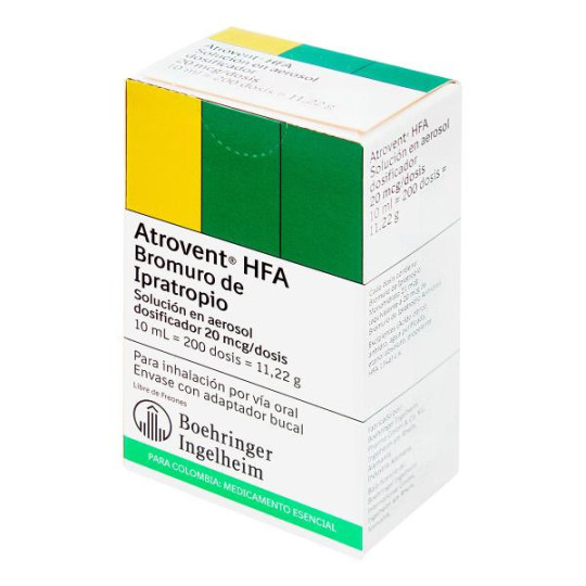 ATROVENT HFA 200 DOSIS AEROSOL 10 ML(A) BROMURO DE IPRATROPIO