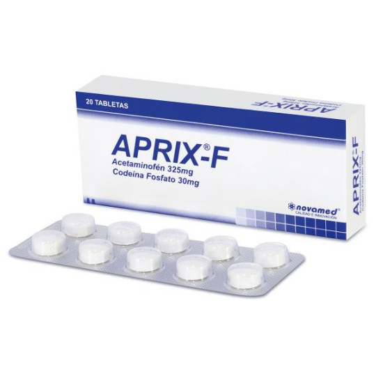 APRIX F 325 MG 20 TABLETAS ACETAMINOFEN CODEINA