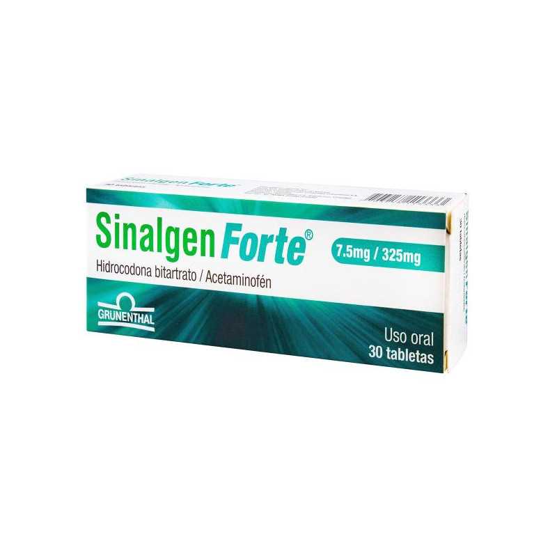 SINALGEN FORTE 7.5/325 MG 30 TBS HIDROCODONA BITARTARO-ACETANINOFEN