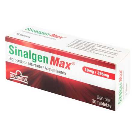 SINALGEN MAX 10/325 MG 30 TBS HIDROCODONA BITARTARO-ACETANINOFEN