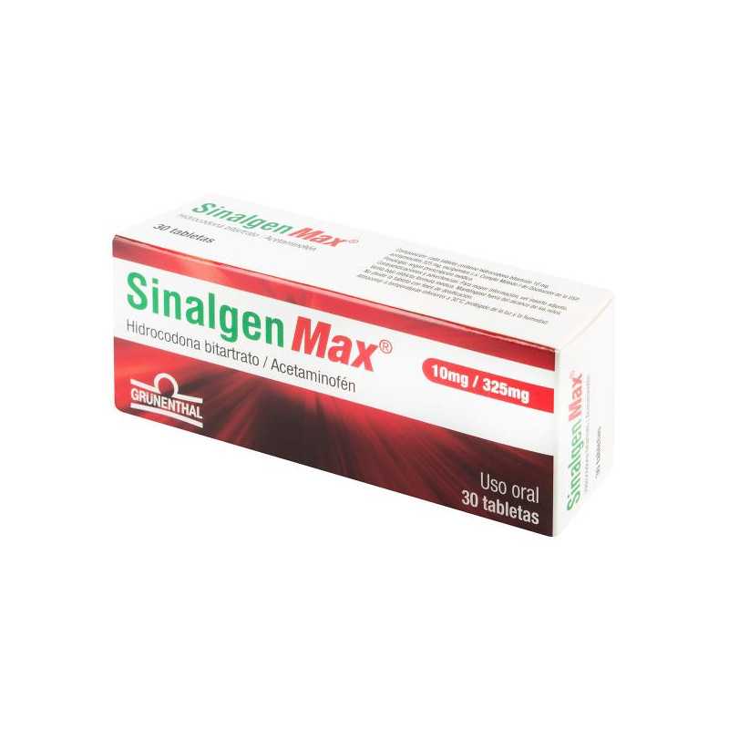 SINALGEN MAX 10/325 MG 30 TBS HIDROCODONA BITARTARO-ACETANINOFEN
