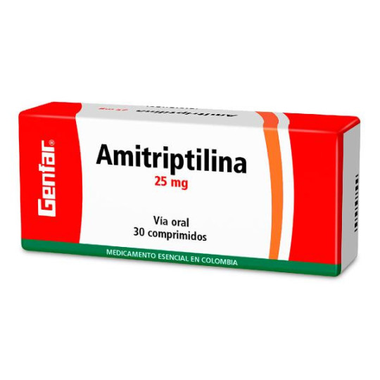 AMITRIPTILINA 25 MG 30 TABLETAS W AMITRIPTILINA