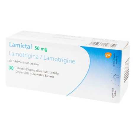 LAMICTAL DISPERSABLE 50 MG 30 TABLETAS LAMOTRIGINA