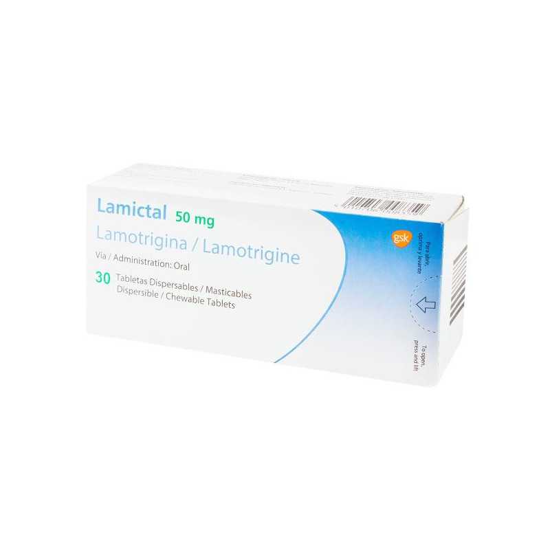 LAMICTAL DISPERSABLE 50 MG 30 TABLETAS LAMOTRIGINA
