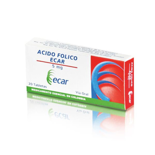 ACIDO FOLICO 5 MG 20 TABLETAS EC ACIDO FOLICO