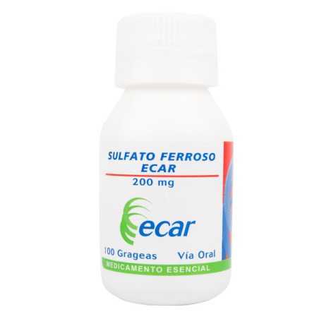 SULFATO FERROSO 200 MG 100 GRAGEAS EC FERROSO SULFATO