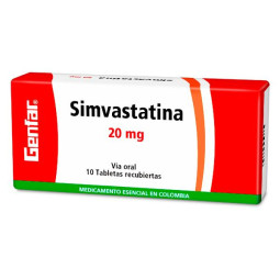 SIMVASTATINA 20 MG 10 TABLETAS GF SIMVASTATINA