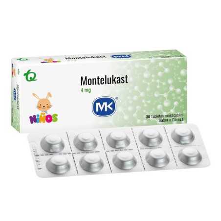 MONTELUKAST 4 MG 30 TABLETAS MK MONTELUKAST