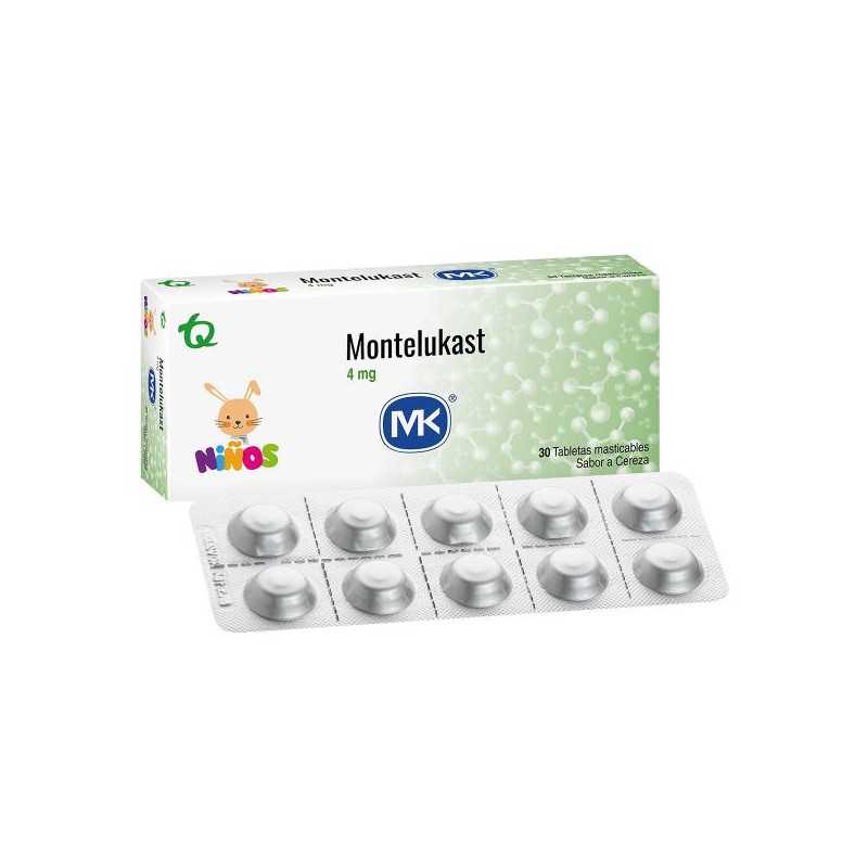 MONTELUKAST 4 MG 30 TABLETAS MK MONTELUKAST