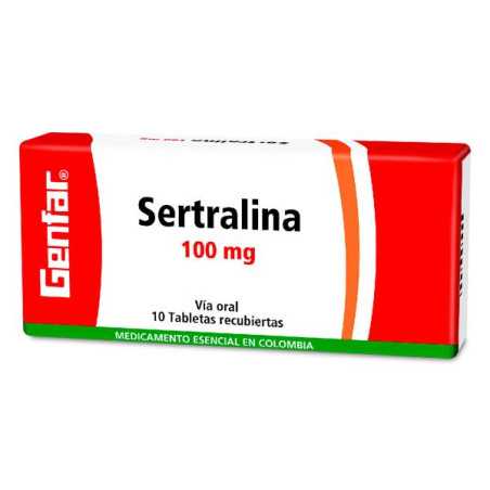 SERTRALINA 100 MG 10 TABLETAS GF SERTRALINA