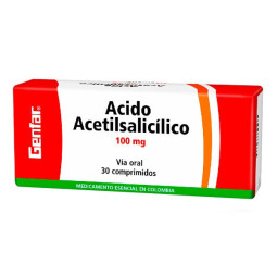 ACIDO ACETILSALICILICO 100 MG 30 TBS W ACETILSALICILICO ACIDO