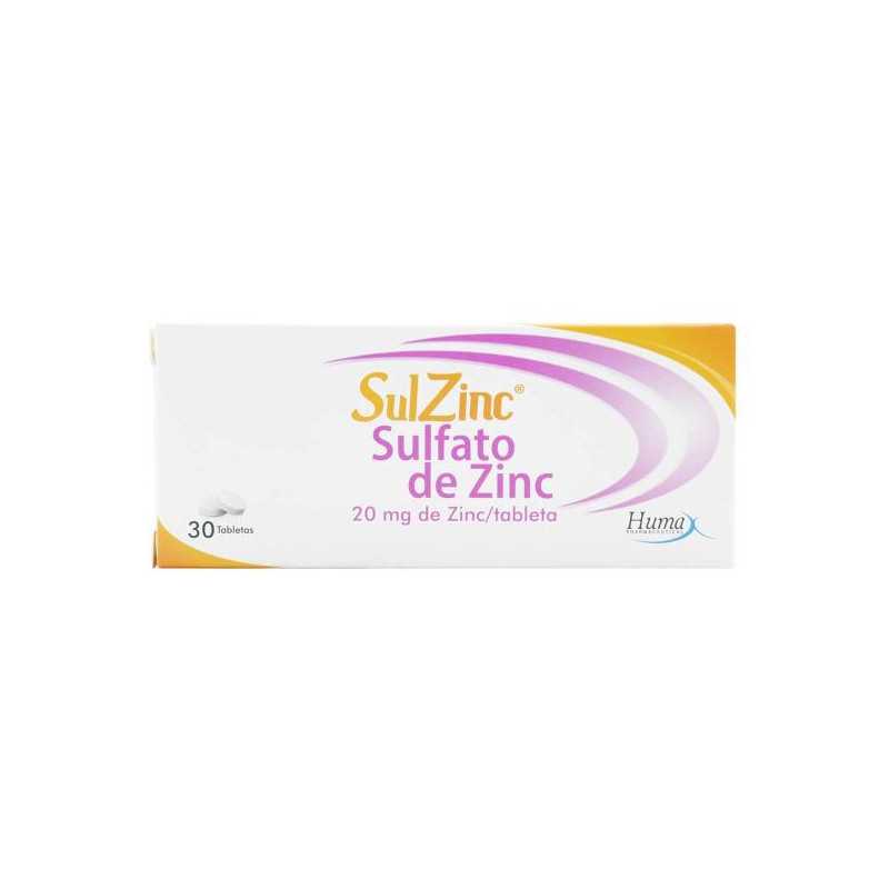 SULZINC 20 MG 30 TAB SULFATO DE ZINC SULZINC 20 MG 30 TAB SULFATO DE ZINC