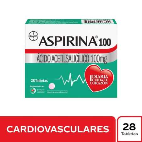 ASPIRINA 100 MG 28 TBS ACETILSALICILICO ACIDO
